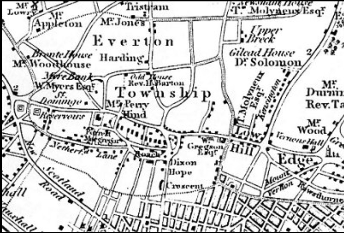 Historic map of Everton Township in 1823.